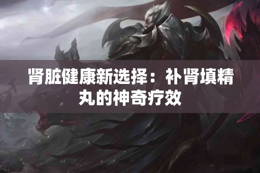 肾脏健康新选择：补肾填精丸的神奇疗效