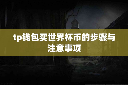 tp钱包买世界杯币的步骤与注意事项