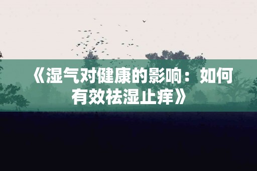 《湿气对健康的影响：如何有效祛湿止痒》