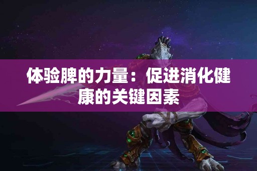 体验脾的力量：促进消化健康的关键因素