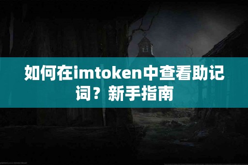 如何在imtoken中查看助记词？新手指南