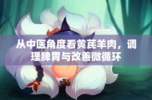 从中医角度看黄芪羊肉，调理脾胃与改善微循环