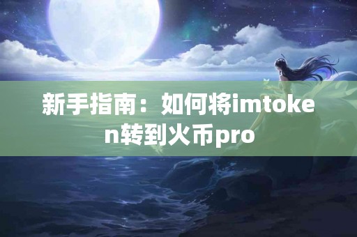 新手指南：如何将imtoken转到火币pro