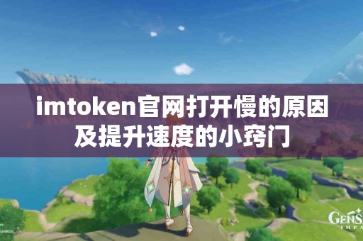 imtoken官网打开慢的原因及提升速度的小窍门