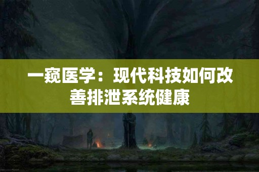 一窥医学：现代科技如何改善排泄系统健康